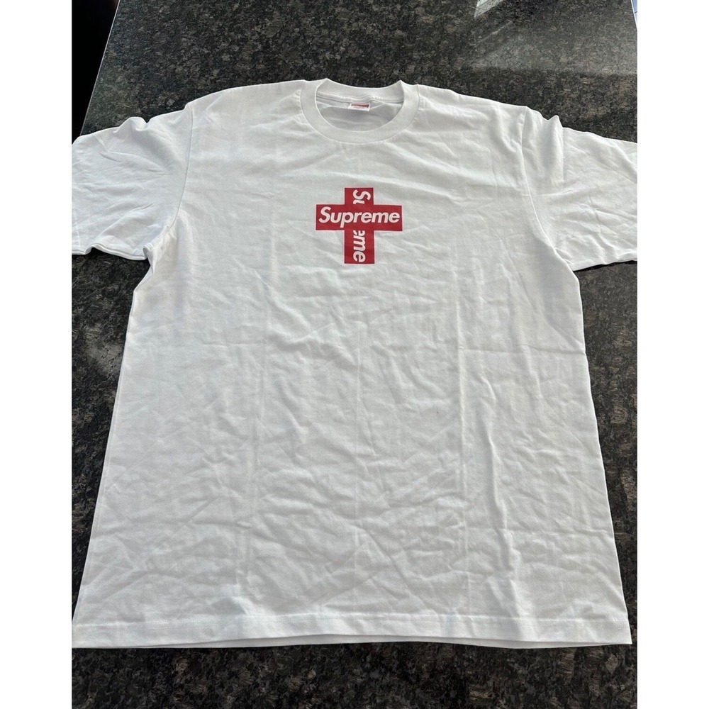 Supreme Cross Box Logo Tee White FW20 Mens XL Short Sleeve T-Shirt